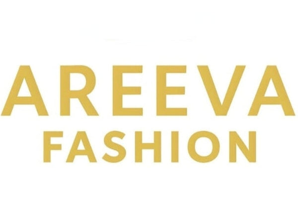 Gold 'AREEVA FASHION' text on a white background
