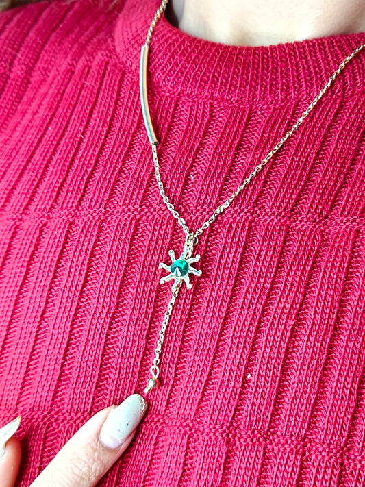 Radiant Sun – Green Stone Necklace & Earring Set