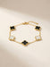 Clover Charm Bracelet – Black & White Enamel Gold Finish