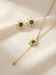 Radiant Sun – Green Stone Necklace & Earring Set