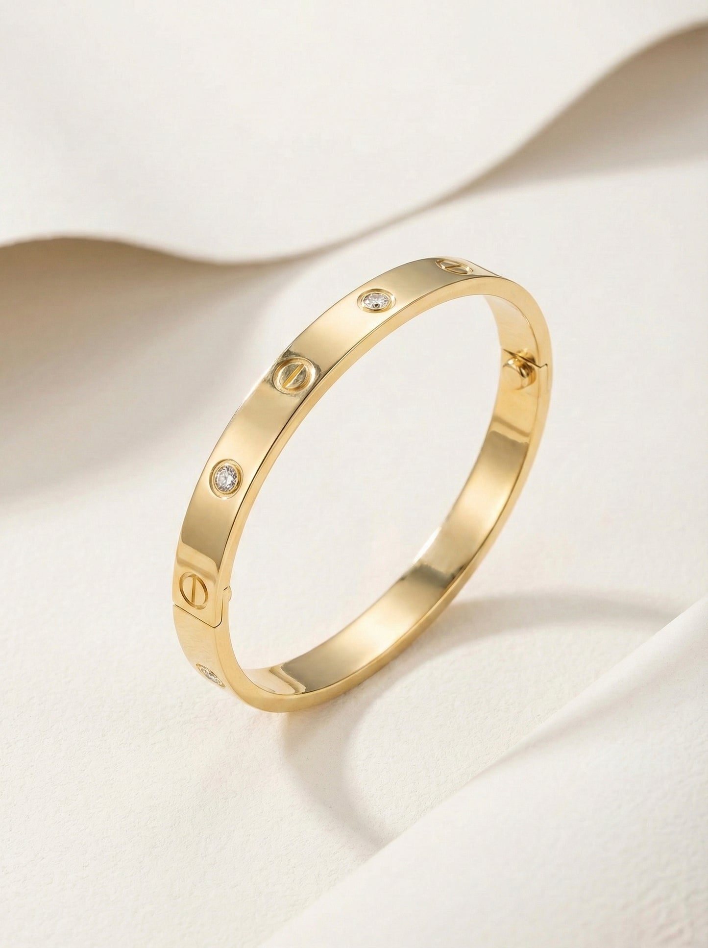 Elegant Gold Love Bracelet with Sparkling Diamond Accents